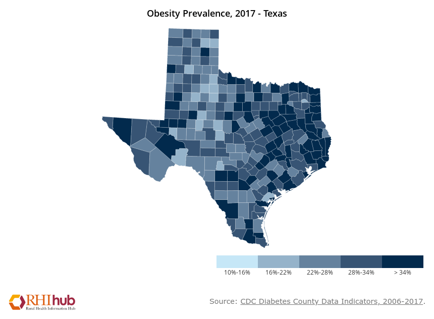 Obesity Prevalence Map TX