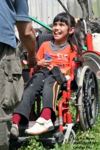 Girl in wheelchair